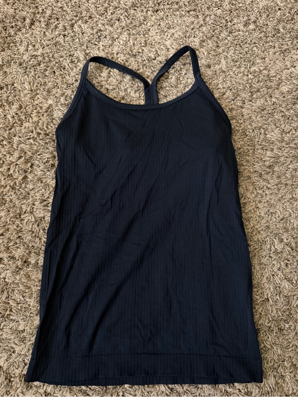 Amazon Black Ribbed Racerback Tank Top